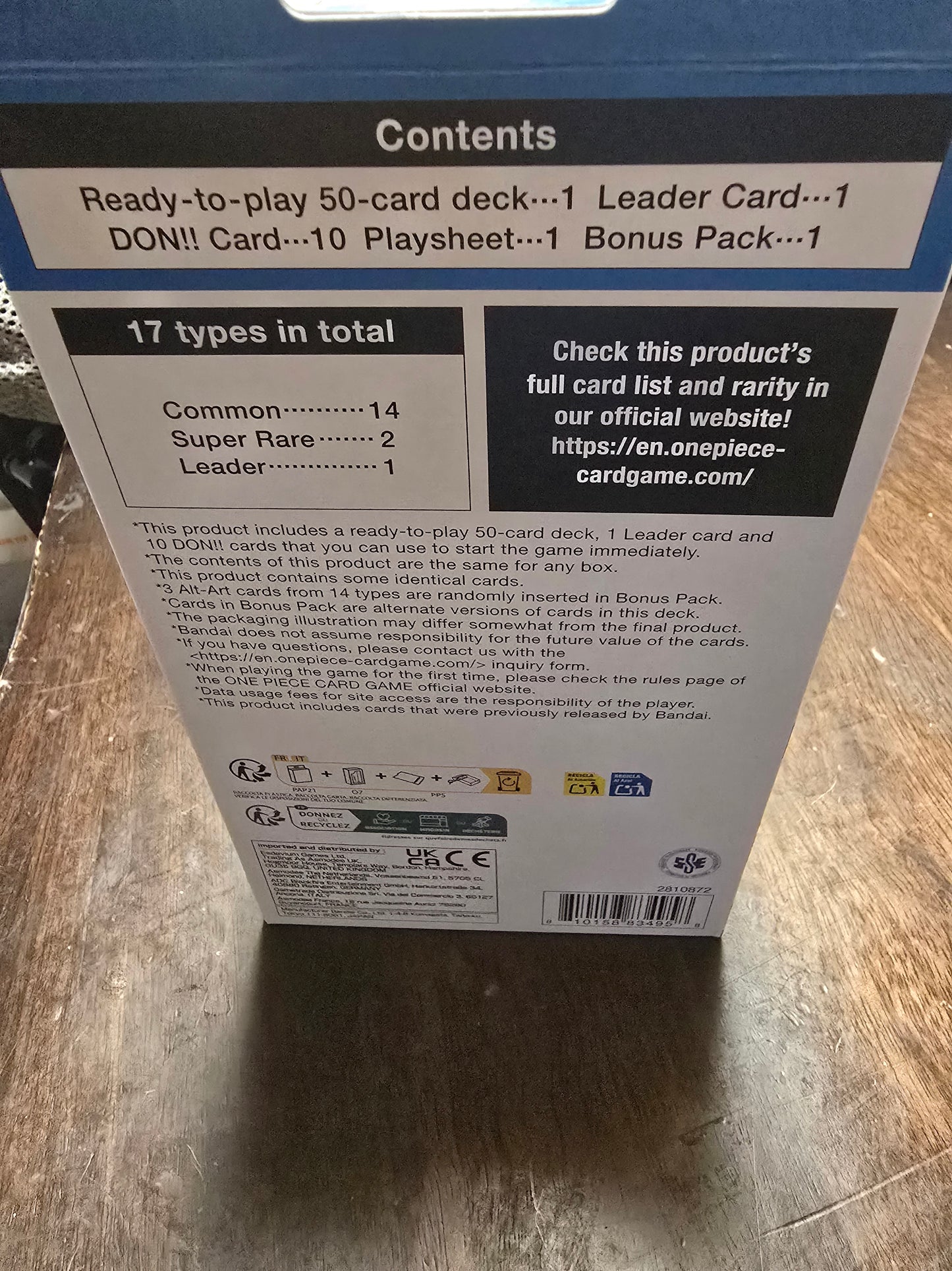 ST 22 Ace & Newgate Starter deck One Piece TCG